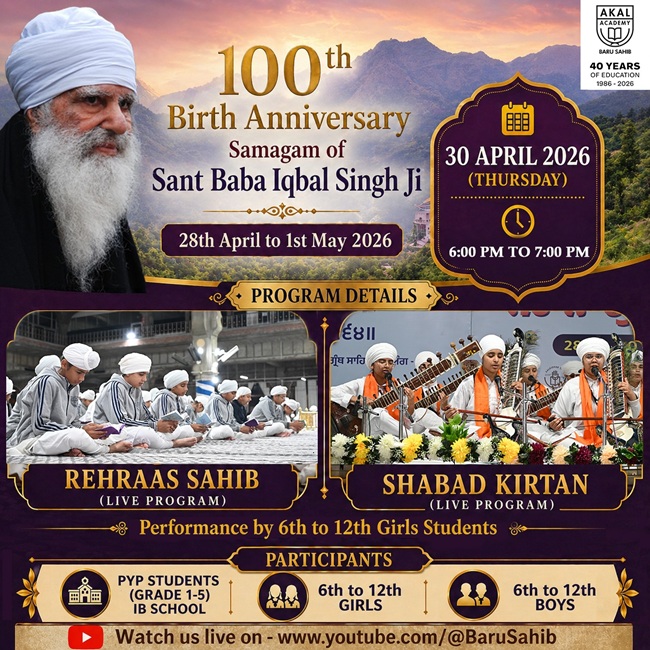  100th Birth Anniversary of Sant Baba Iqbal Singh ji